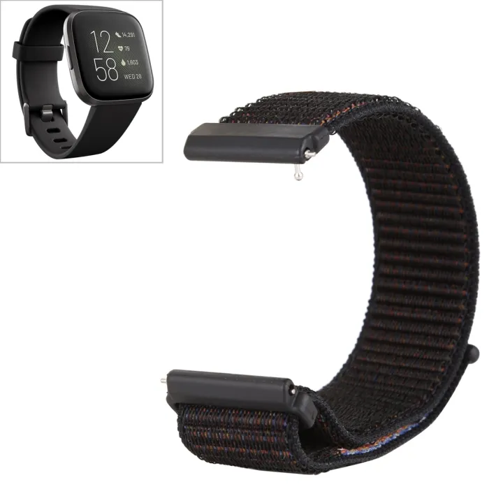 For Fitbit Versa / Versa 2 Nylon Watch Band with Hook and Loop Fastener(Red)