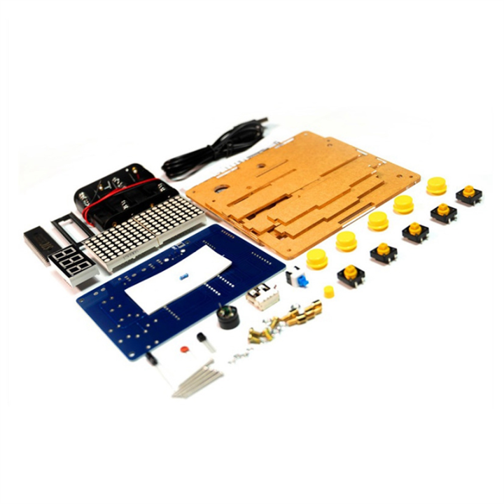 1Set DIY Electronic Soldering Welding Tranning Set Snake Plane Pixel Game Console Making Kit with Acrylic Case