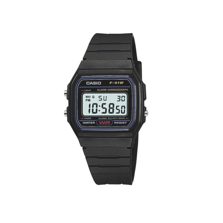 Casio Black Resin All-Season Digital Watch for Men – F-91W