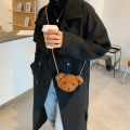 Cute Plush Bear Shoulder Bag For Women Cartoon Kawaii Cross-body Bag Women Girls Fashion Purses.