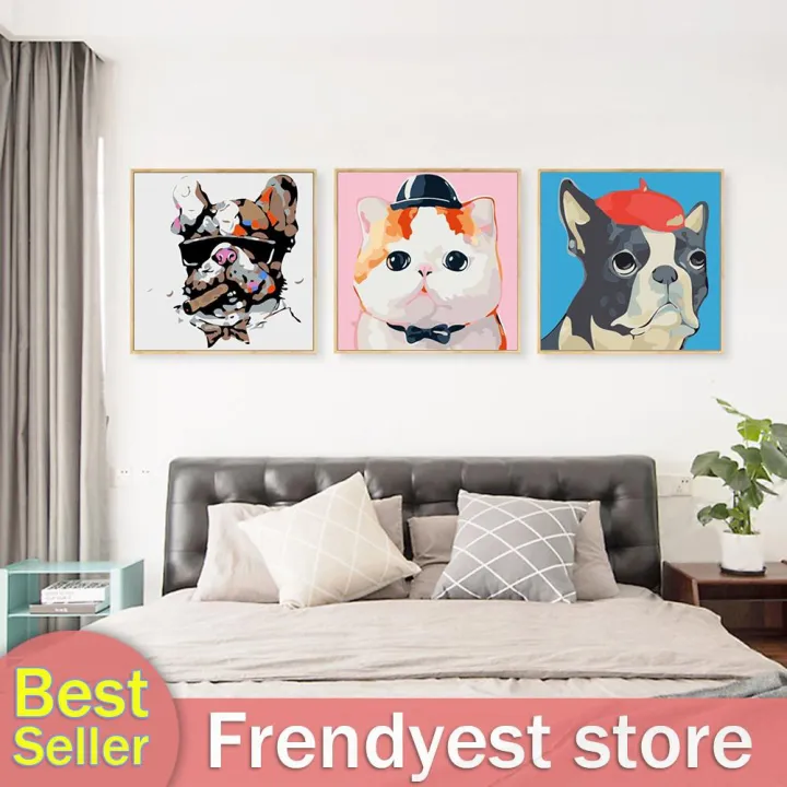 FY%20DIY%20Oil%20Painting%20Kit%20by%20Numbers%20Animals%20Hand%20Painted%20Drawing%20Home%20Decor%20-%20Image%204