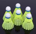 Golden Wing Superior Grade Badminton Nylon Shuttle Cock Racket Feathers 6pcs/ plastic feather/ plastic cork green. 