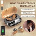 M35 Tws Wood Grain Bluetooth Earphone Led Display 9D Stereo Sound Music Headphone Wireless Earbuds Touch Control Sport Earphone With Mic - Bluetooth Headphone Alpha. 