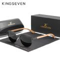 KINGSEVEN Round New Sunglasses Wooden Polarized UV400 Protect Glasses HD TAC Lens For Men Women Handmade Gift Eyewear.