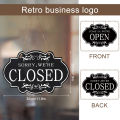 2/1pc Shop Open Closed Sign Board Double Sided Open Close Door Tag Retro Wood Hanging Plaque for Coffee Door Window Accessories.