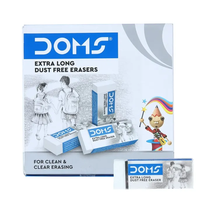 DOMS%20Non%20Dust%20White%20Eraser%20Clean%20Erasing%20Pack%20of%206%20&%2020Pcs%20-%20Image%202