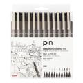 Uni Pin Fine Line Pens 12 Set, Black.
