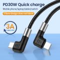 Double Elbow PD30W USB C Fast Charging Cable for iPhone 14 13 12 Pro Max Mobile Phone Origin Charger Cable Type-C Data Wire 2M.
