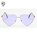 【happy one】172020 Heart Sunglasses Women Metal Sun Glasses Monochrome Bicolor Color Film lens. 