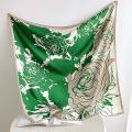 New Twill Silk Scarf Women's All-Match Bag Headscarf Rose Large Kerchief Women's Elegant Fashion Decorative Shawl.