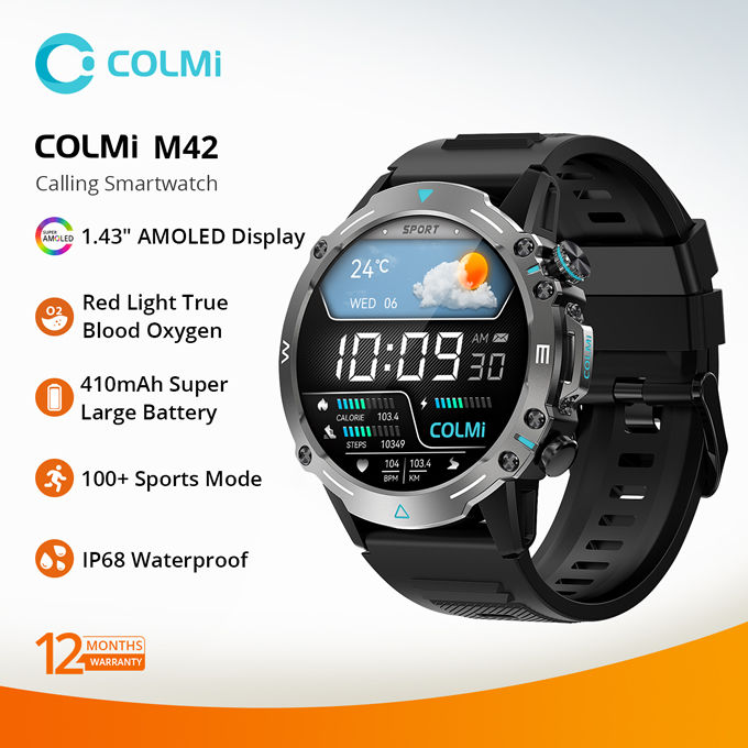 Colmi M42 Smart Wacth Black Color AMOLED Display Voice