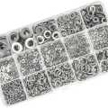 304 Stainless Steel Flat Washer and Lock Washer Assortment Set(1400 Pieces, 8 Sizes) - M2 M2.5 M3 M4 M5 M6 M8 M10. 