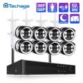 Techage 8CH 3MP 5MP WiFi IP Camera System H.265 Two-way Audio Human Detected P2P Metal CCTV NVR Video Surveillance Security Set. 