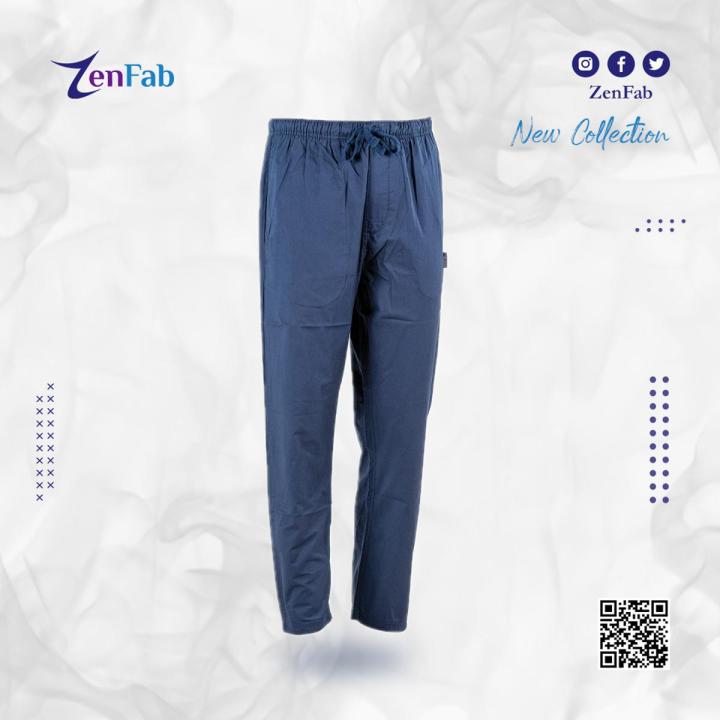 ZenFab Cotton Casual Trouser/Pajama For Men (Navy Blue) - Joggers For Men - Joggers For Men