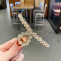 Korean tassel hairpin, pearl pendant, shark clip on the back of the head, internet celebrity fishtail hairpin, mesh bow tie clip for women.