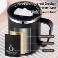 500ml Thermal Coffee Cup Double Wall Stainless Steel Heat Insulated Coffee Milk Mug with Handle and Lid Travel Drinking Tumbler. 