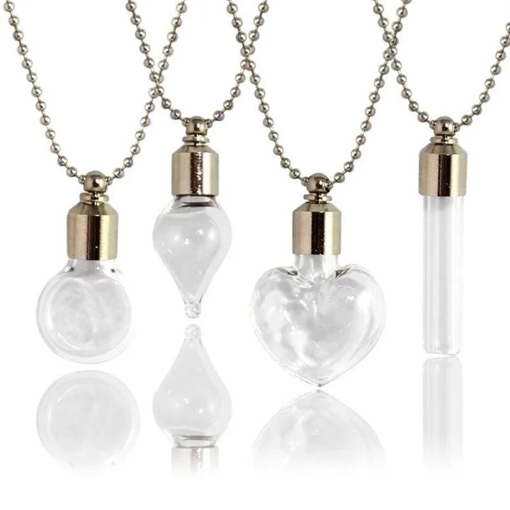 Glass Locket Urn Jewelry Cremation Jewelry Urn Necklace for Ashes Fillable vials Necklaces Blood Vial Necklace