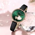 Inspried bye CURREN C9077L Brown PU Leather Analog Watch For Women - Black & Brown.