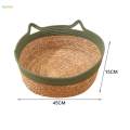 Cat Bed Basket Cool Cat Scratcher Durable Weaving Pet Cat Bed for Cats Puppy green 45cmx15cm. 