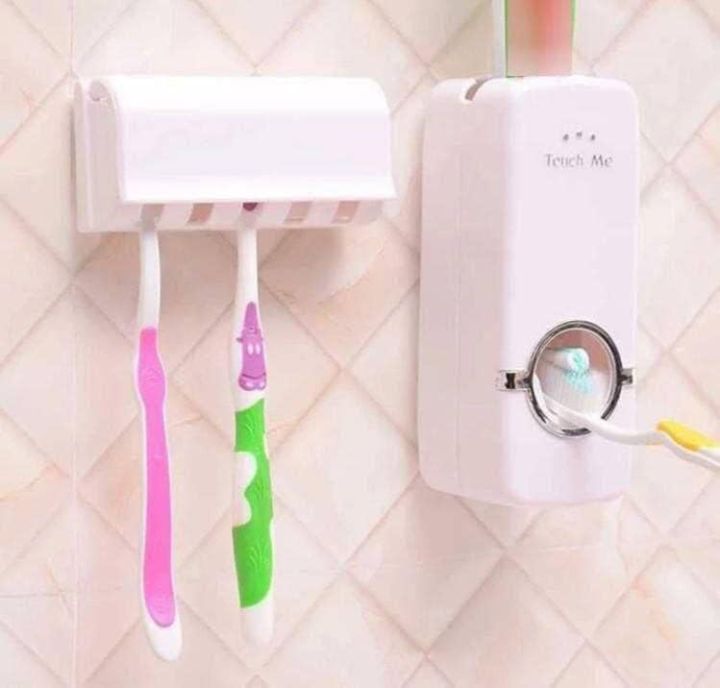 Automatic Toothpaste Dispenser -Toothbrush Holder