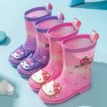Hello Kittys Child Rain Boots Sanrioed Girl Rain Boots Anime Cinnamoroll Kuromi Water Proof Anti-Slip Kawaii Rain Glue Boots.