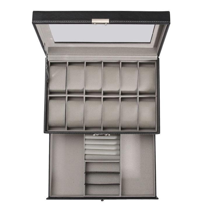 Fashion%20Watch%2012%20Slot%20Watch%20Case%20Display%20Box%20Leather%20Top%20Glass%20Jewelry%20Storage%20Organizer%20Gift%20-%20Image%206