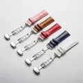 16mm 17mm 18mm 19mm 20mm 21mm 22mm 23mm 24mm Width Leather Watch Band Butterfly Buckle Flat Head Universal Straps Watch accessories Colorful. 