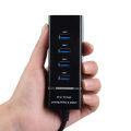 High Speed USB 3.1 4 Port USB 3.0 Hub for PC Laptop Tablet - Black.