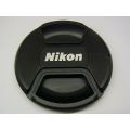 Center-Pinch Snap-On Front Lens Cap Cover For Nikon DSLR Camera Filters Filter 52mm/55mm/58mm/62mm/67mm/72mm/77mm/82. 