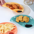 1/3/5Pcs Mango Shaped Dumpling Plate / Creative Divided PP Tray / Snack Dipping Sauce Platter /Seasoning Dish / Household Fruit Plates Kitchen Tableware.