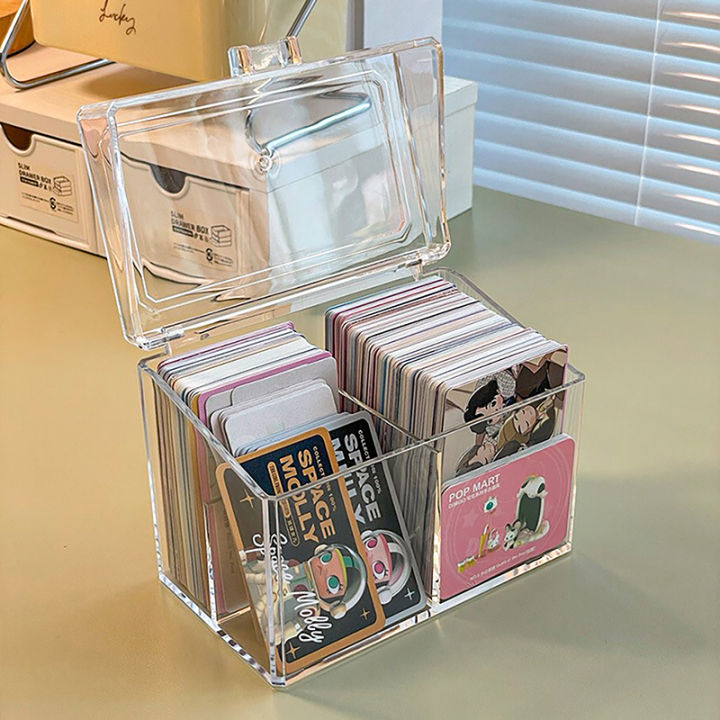 Creative Photocard Box Transparent Idol Photo Card Case Card Storage Organizer Plastic Storage Box School Stationery 수납케이스 Fayshow