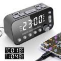 Portable DAB & FM Radio Digital Alarm Clock Dual USB Port Sleep Timer for Office Bedroom Mini Radio with 4-inch LED Display.