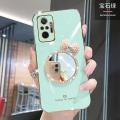 For Xiaomi Redmi Note 10 Pro Max Back Cover + Bowknot Makeup Mirror Fashion Shiny Plating Square Bumper Bling Girls Phone Case Soft TPU Silicone Shockproof Back Cover. 