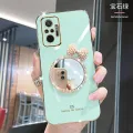 For Xiaomi Redmi Note 10 Pro Max Back Cover + Bowknot Makeup Mirror Fashion Shiny Plating Square Bumper Bling Girls Phone Case Soft TPU Silicone Shockproof Back Cover. 