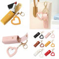 Keychain Lipstick Bag Small Leather Lipsticks Protective Cover With Mirror Portable Makeup Pouch for Daily use Women Makeup.