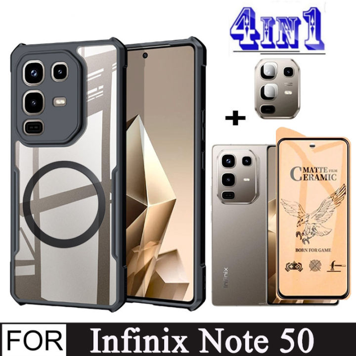 Infinix%20Note%2050%204in1%20Case%20Magnetic%20Sticker%20Shockproof%20Phone%20Case%20for%20Infinix%20Note%2050%20Pro%204G%20Anti%20Spy%20Soft%20Ceramic%20Matte%20Privacy%20Tempered%20Glass%20-%20Image%202