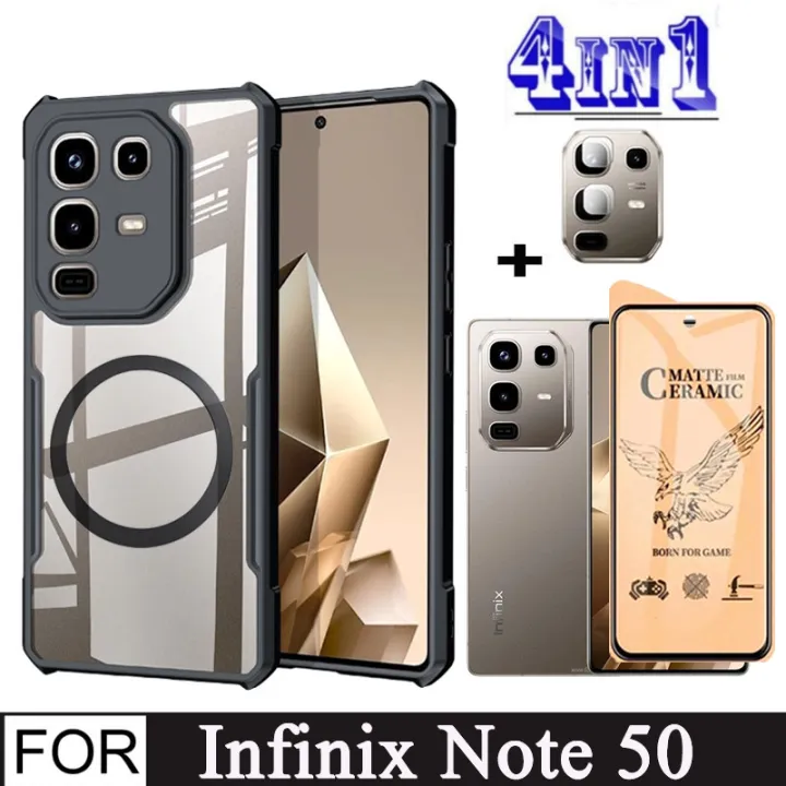 Infinix%20Note%2050%204in1%20Case%20Magnetic%20Sticker%20Shockproof%20Phone%20Case%20for%20Infinix%20Note%2050%20Pro%204G%20Anti%20Spy%20Soft%20Ceramic%20Matte%20Privacy%20Tempered%20Glass%20-%20Image%202