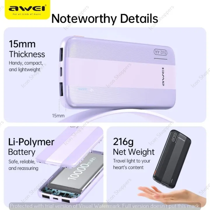 Awei%20P20K%2010000mAh%20Powerbank%202.4A%20Slim%20PowerBank%20Dual%20Output%20-%20Image%205