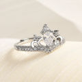 Xiaohongshu has the same style of fugitive princess crown ring, female opening, adjustable high-end niche design sense wedding ring.