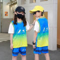 Children's basketball suit, bo' Chinese style jersey, explosie street short eeed qui dr training suit, girls' class performance suit. 