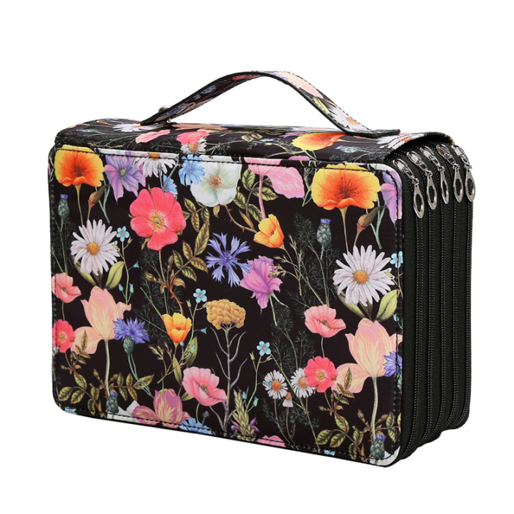 250 Slots Colored Pencil Case Organizer with 5 Layer Zipper-Large Capacity Pens Storage Holder Bag for Student Artist C