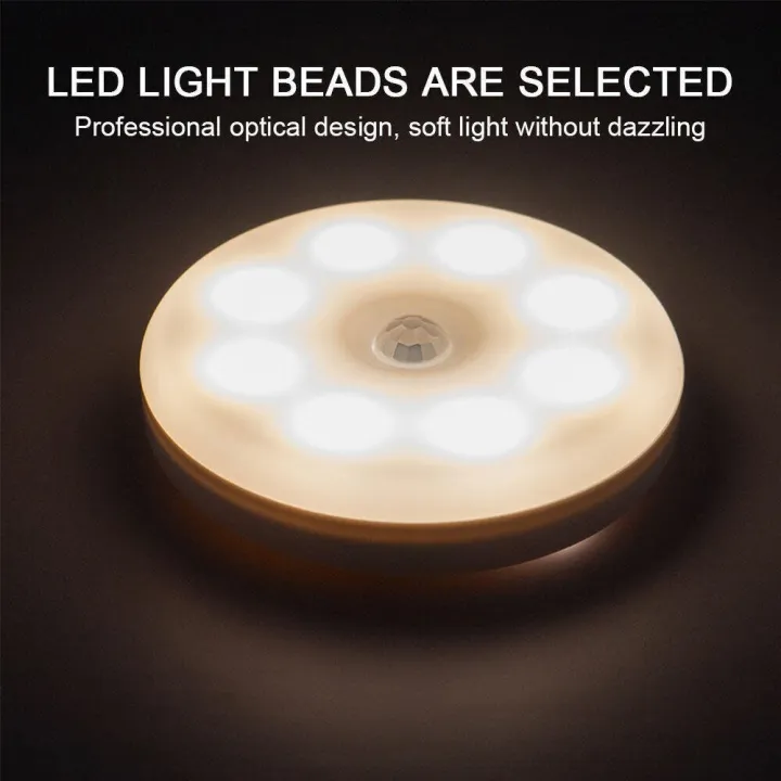 Motion Light 8 LED Motion Sensor Induction Light Night Light Cabinet ...