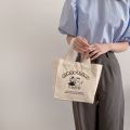 Cute Lunch Bag Canvas Lunch Box Picnic Tote Cotton Cloth Small Handbag Pouch Dinner Container Food Storage Bags For Ladies.