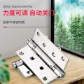 Spring hinge automatic closing door hinge type door closer, invisible door self-closing blade, stainless steel return elastic lotus blade. 