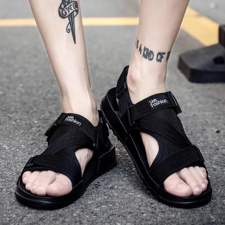 Men%20Sandals%20Mesh%20Comfortable%20Light%20Gladiators%20Casual%20Beach%20Sandals%20For%20Men%20Flat%20Black%20Summer%20Sandals%20Men%20Shoes%20-%20Image%205