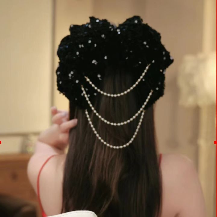 %EF%BC%88%20Chinese%20Red%20%5D%20Elegant%20French%20Style%20Bow%20Barrettes%20All-Match%20Simple%20Autumn%20and%20Winter%20Hair%20Accessories%20Woven%20Head%20Clip%20Women%20-%20Image%203