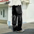 INFLATION Design Streetwear Layered Jeans Men Wide Leg Hip Hop Denim Pants Male Trousers.