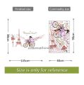 Romantic Paris Wall Sticker For Kids Rooms Eiffel Tower Flower Butterfly Fairy Girl Riding Wall Art Decal Home Decor Mural. 