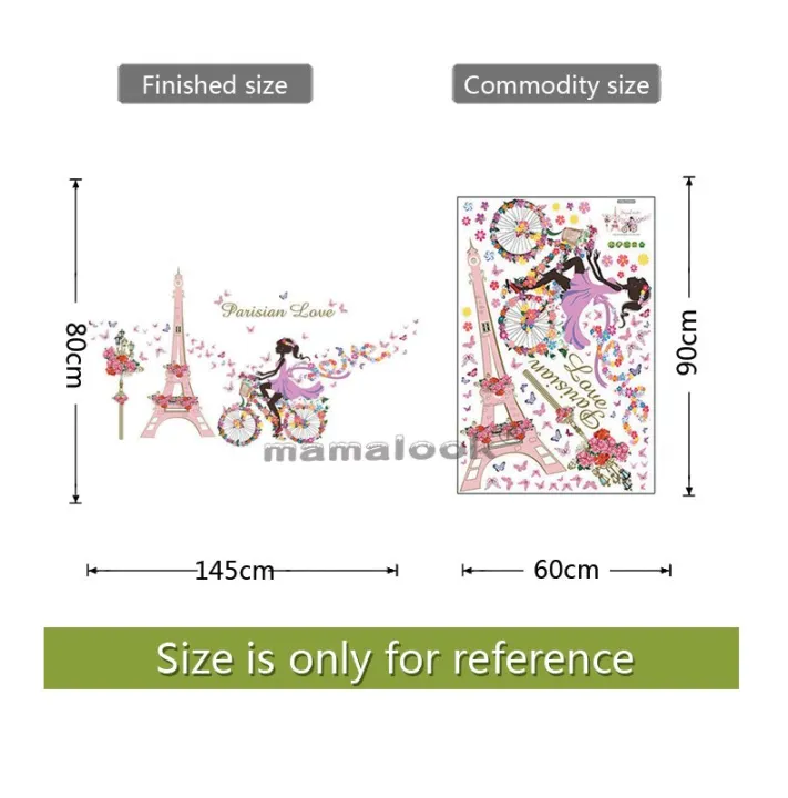 Romantic%20Paris%20Wall%20Sticker%20For%20Kids%20Rooms%20Eiffel%20Tower%20Flower%20Butterfly%20Fairy%20Girl%20Riding%20Wall%20Art%20Decal%20Home%20Decor%20Mural%20-%20Image%208