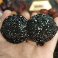 Domineering Personalized Stuffy Wang Yong Da Officer's Cap Four Buildings Floor Black Collection Walnuts Antique Jadified Hand Pieces Shaped. 